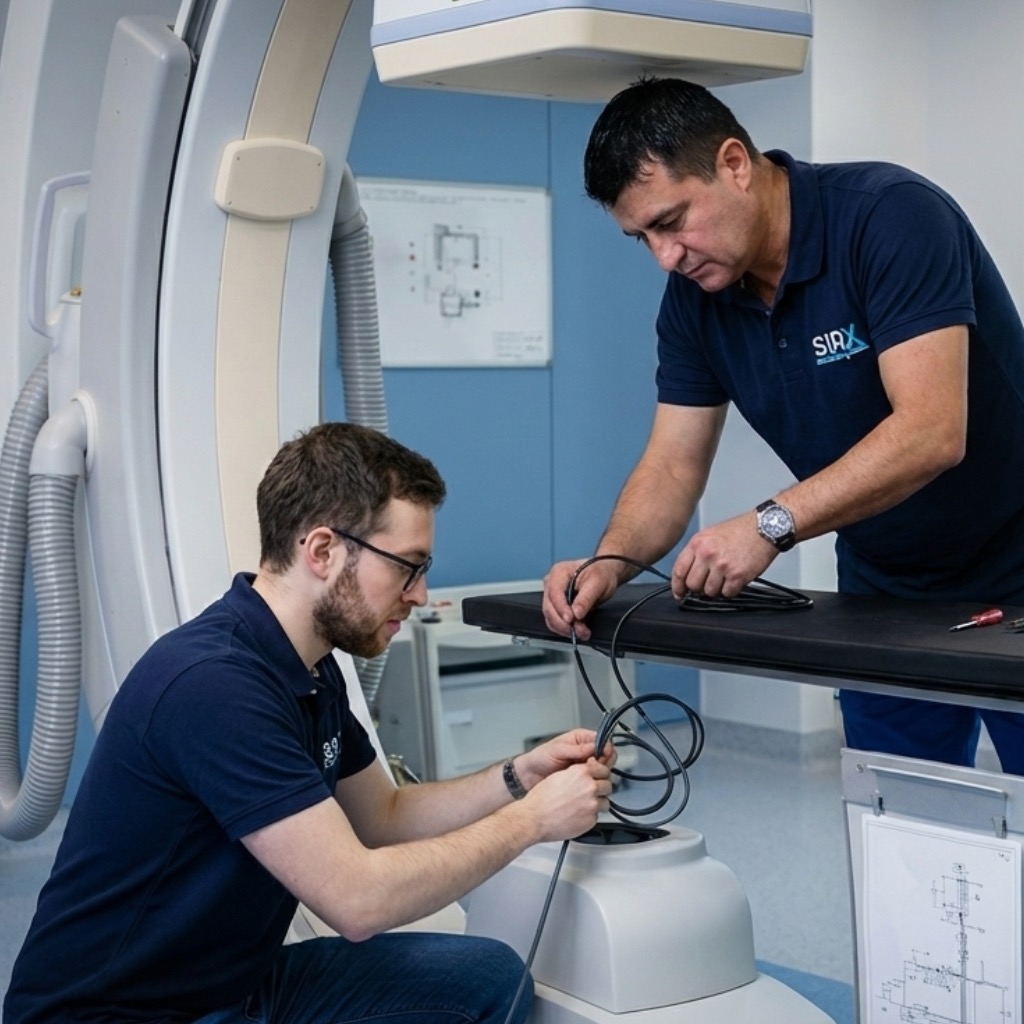 Instalación de angiógrafo en sala de hemodinamia